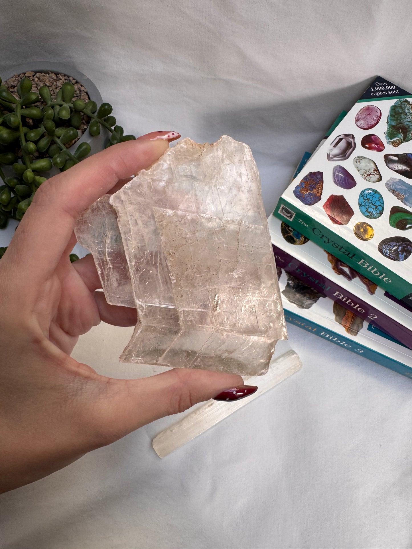 Raw Fishtail + Satin Spar Selenite | Rehomed