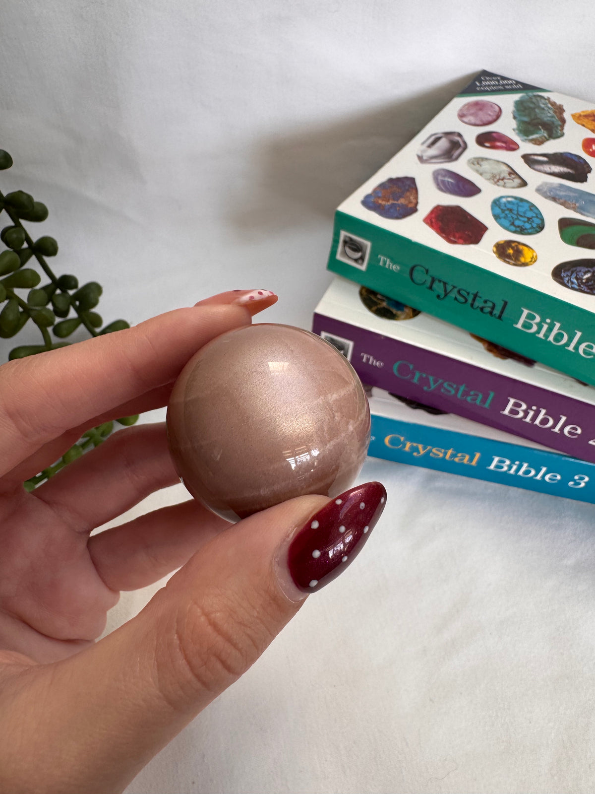 Peach Golden Moonstone Sphere