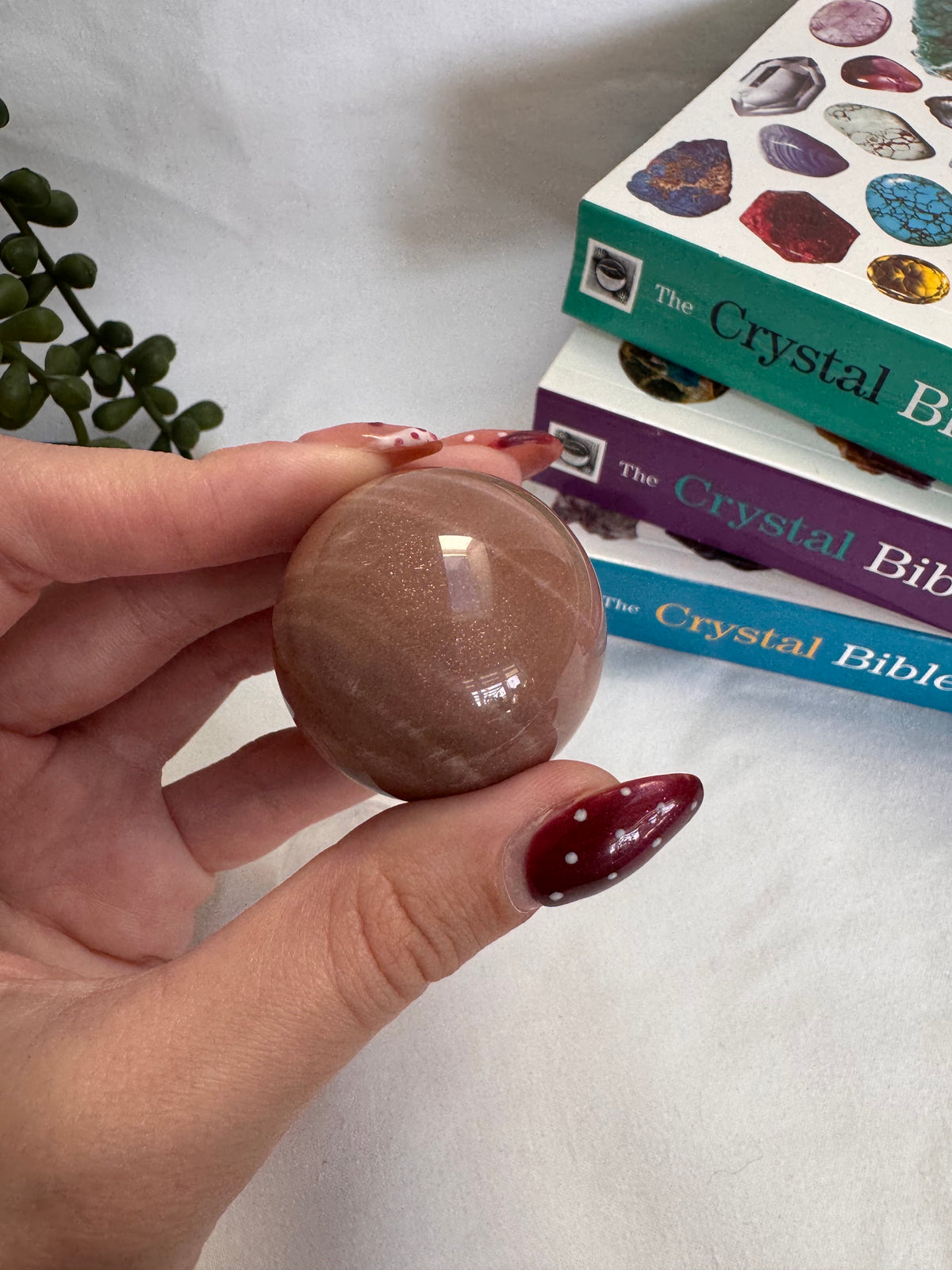Peach Golden Moonstone Sphere