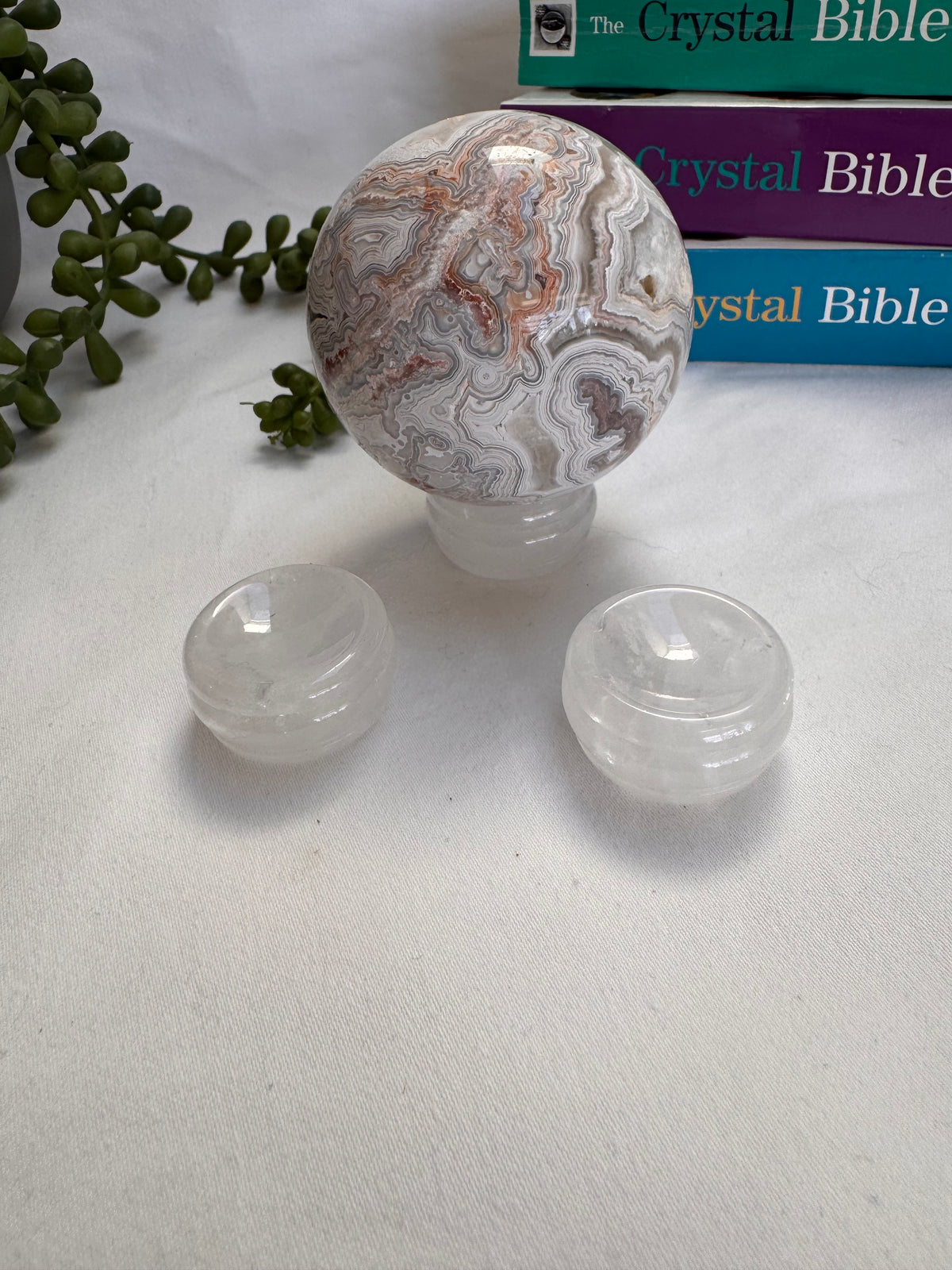Clear Quartz Crystal Sphere Stand
