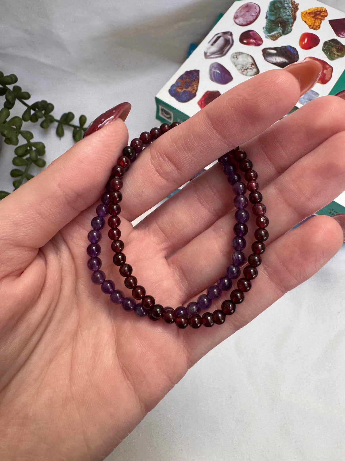4mm Bead Bracelets | Garnet + Amethyst