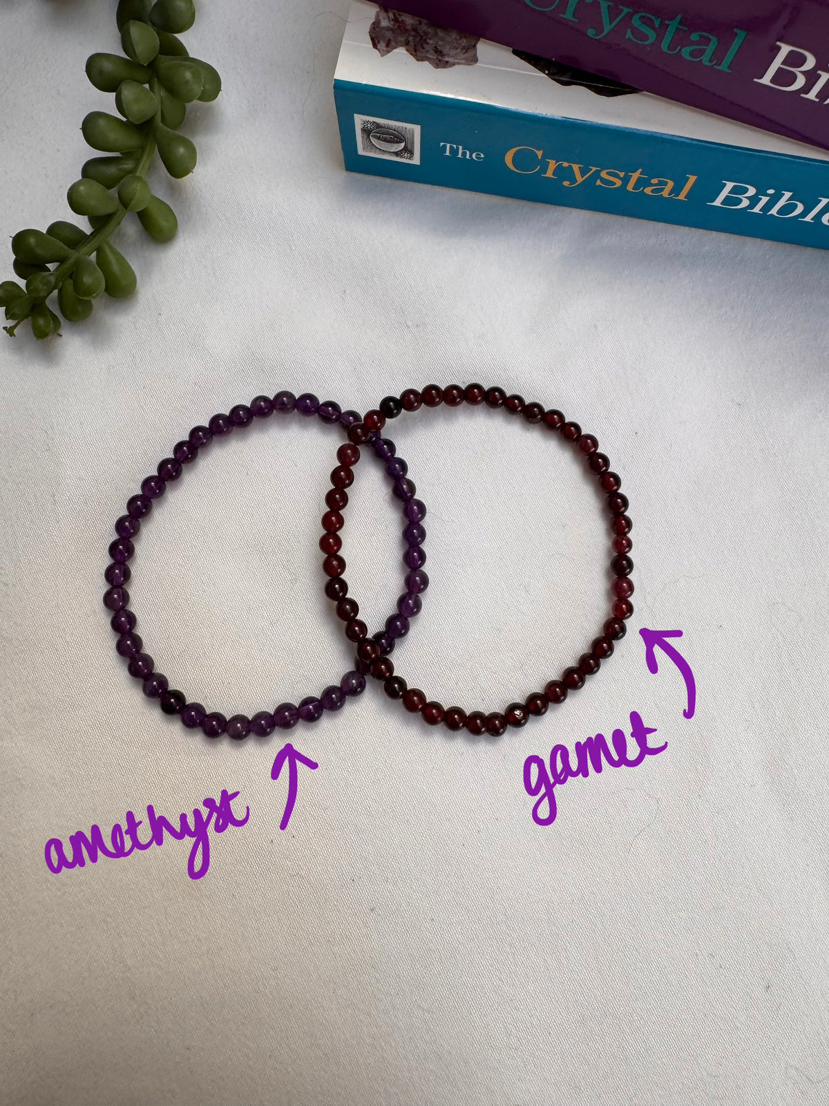 4mm Bead Bracelets | Garnet + Amethyst