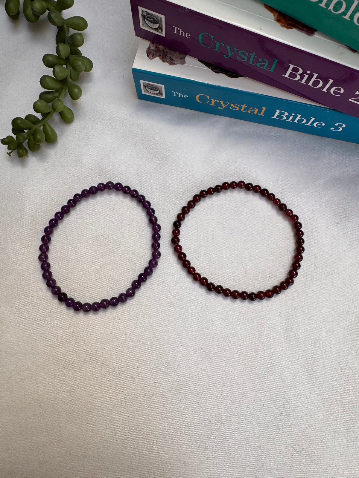 4mm Bead Bracelets | Garnet + Amethyst