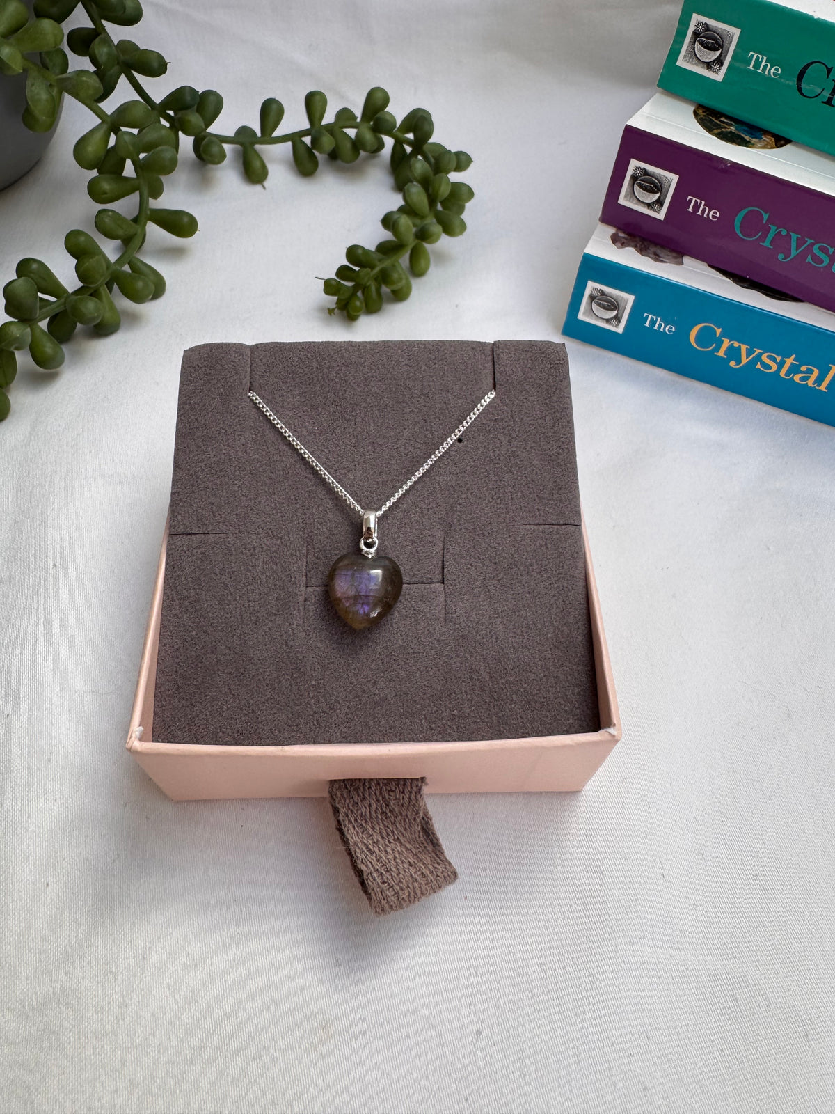 Purple Labradorite Heart Necklace | AA Grade