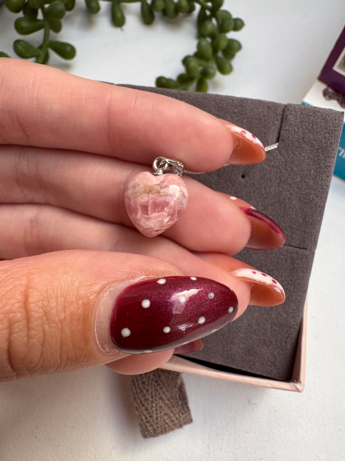 Rhodochrosite Heart Necklace | A Grade