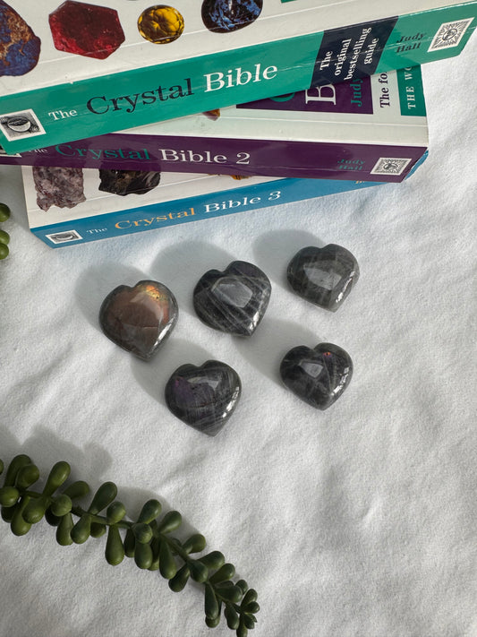 Sunset Labradorite Hearts