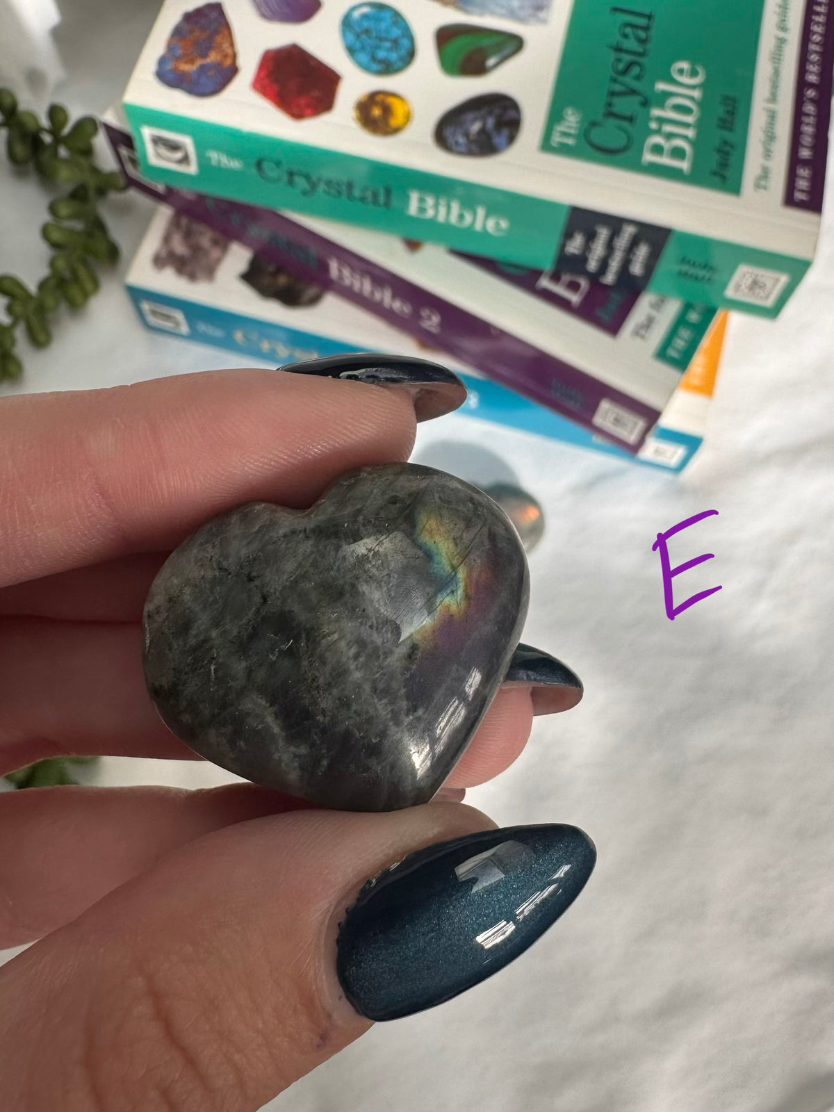 Sunset Labradorite Hearts