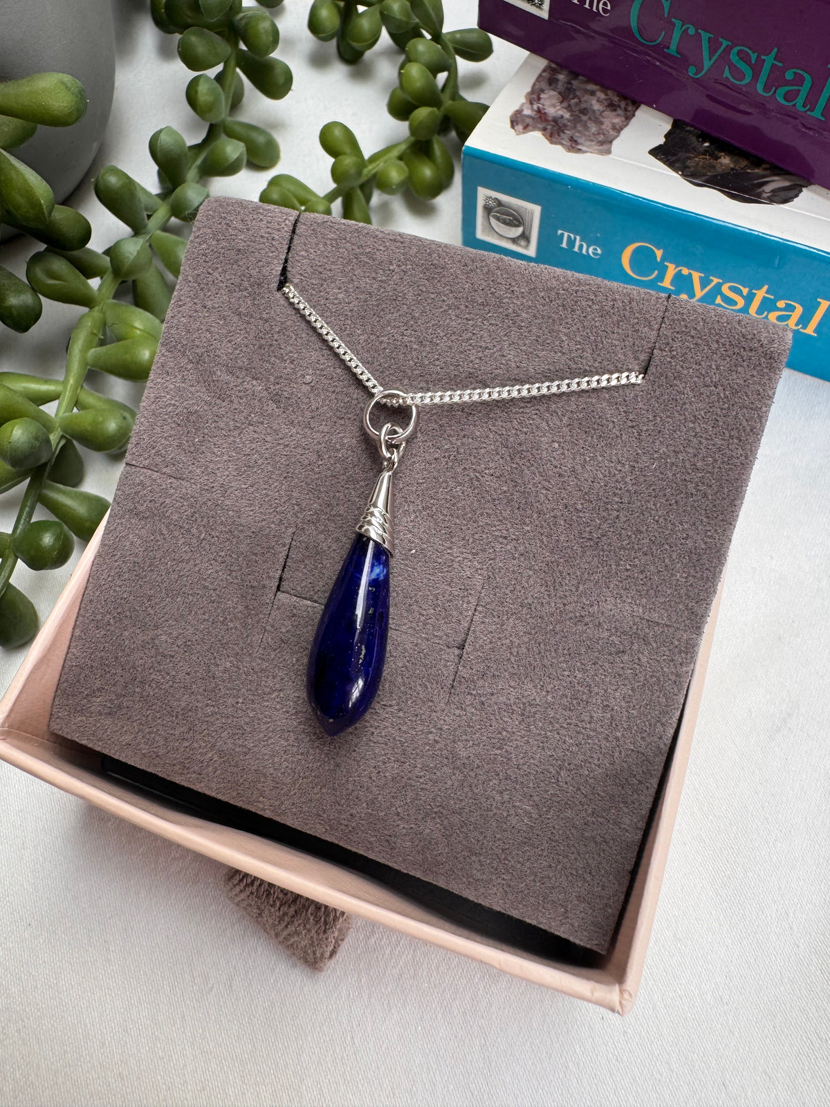 Lapis Lazuli Drop Sterling Silver Necklace