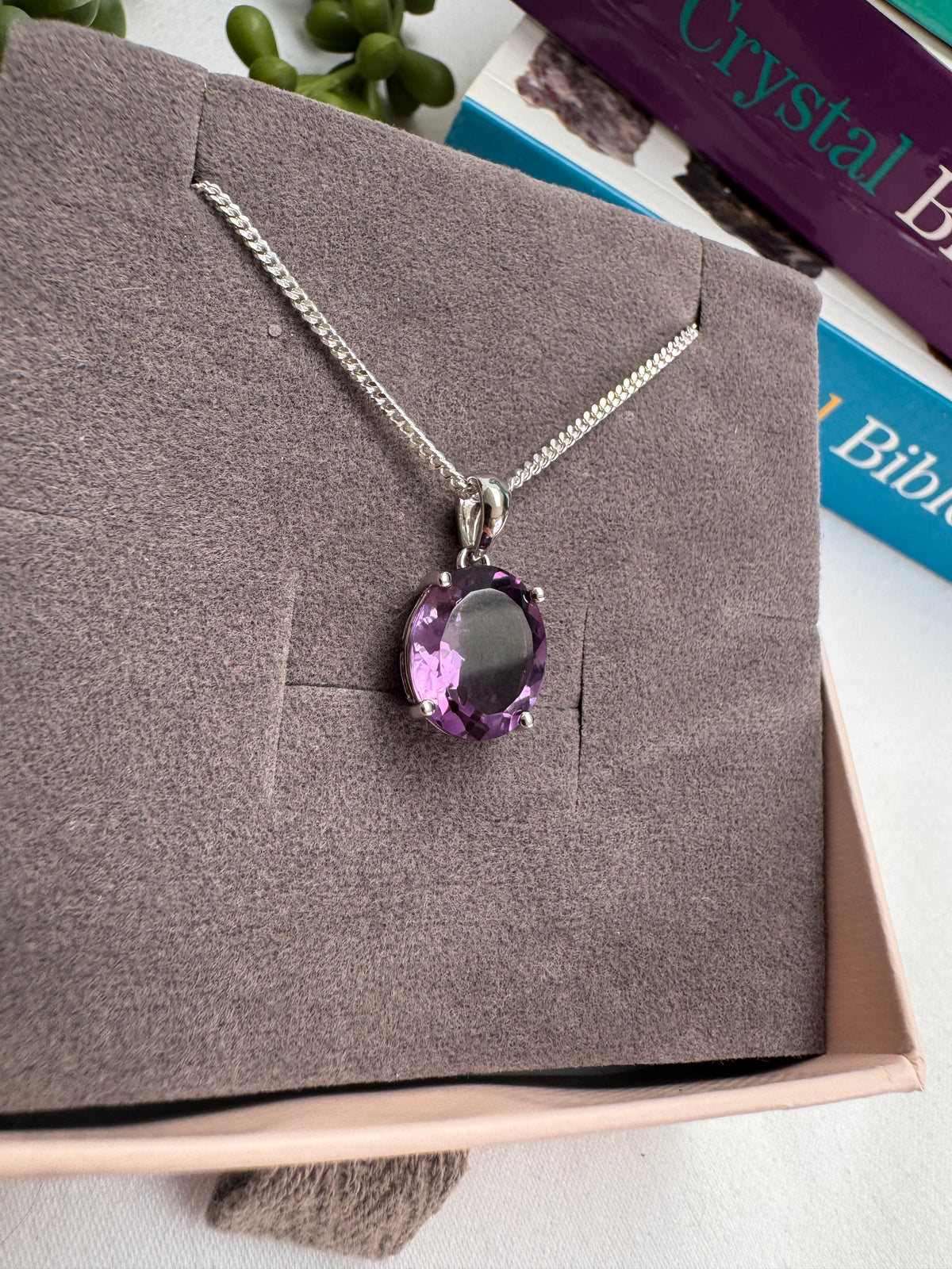 Amethyst Faceted Sterling Silver Necklace
