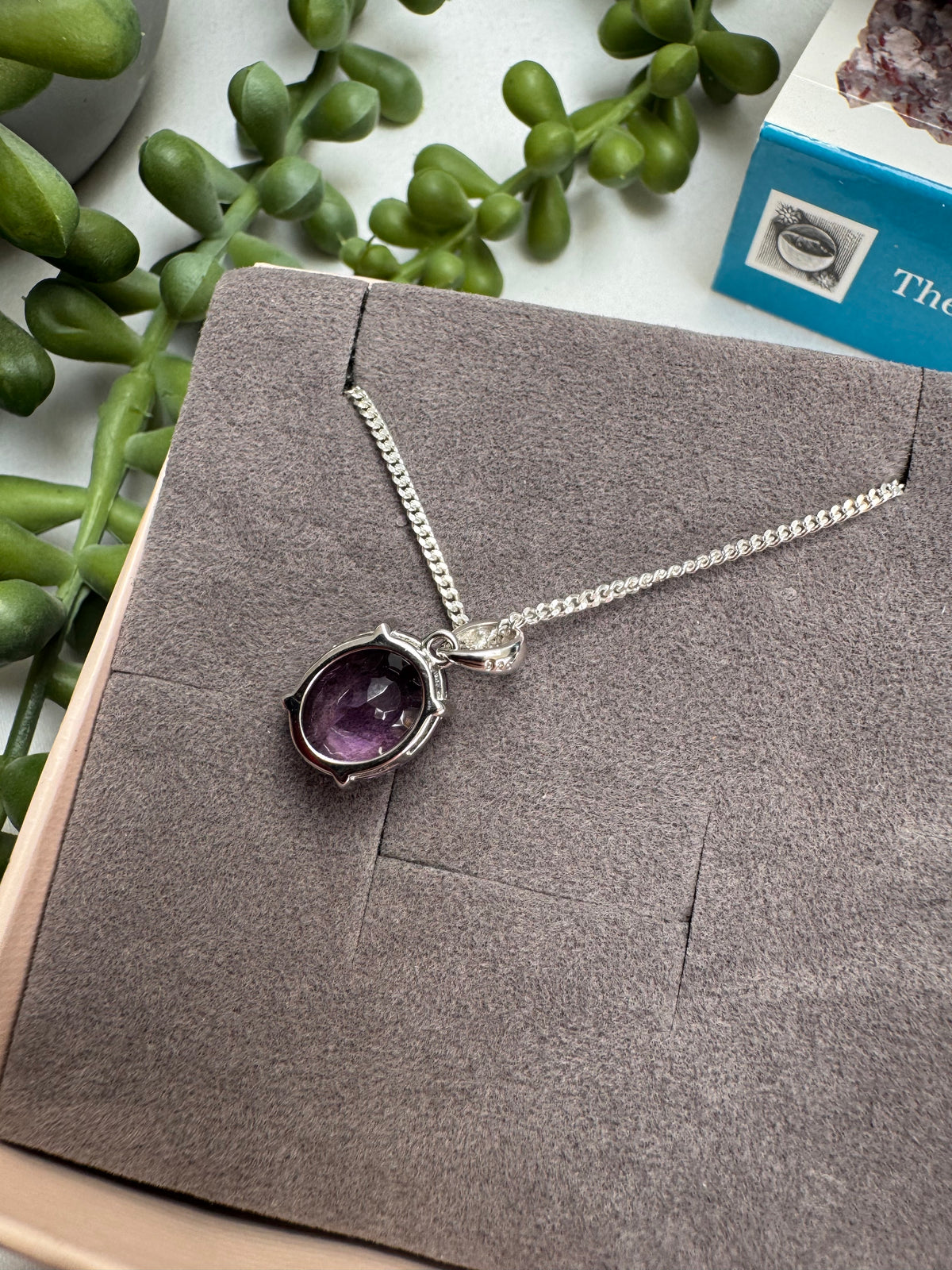 Amethyst Faceted Sterling Silver Necklace