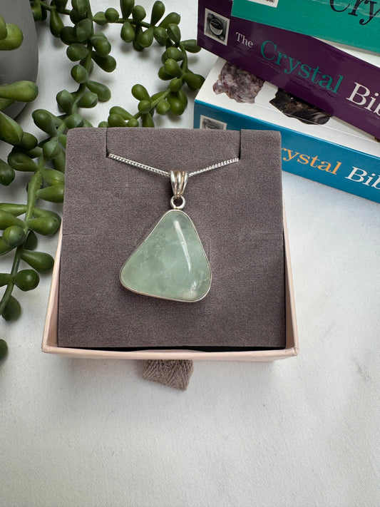 Prehnite Sterling Silver Necklace