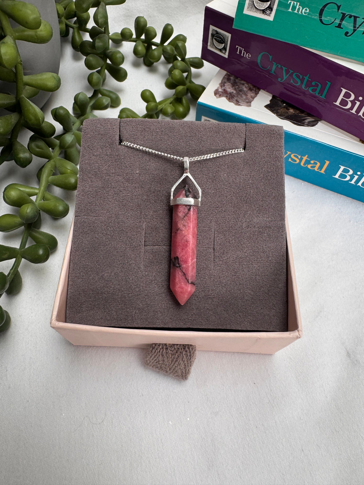 Rhodonite Point Sterling Silver Necklace | A+ Grade