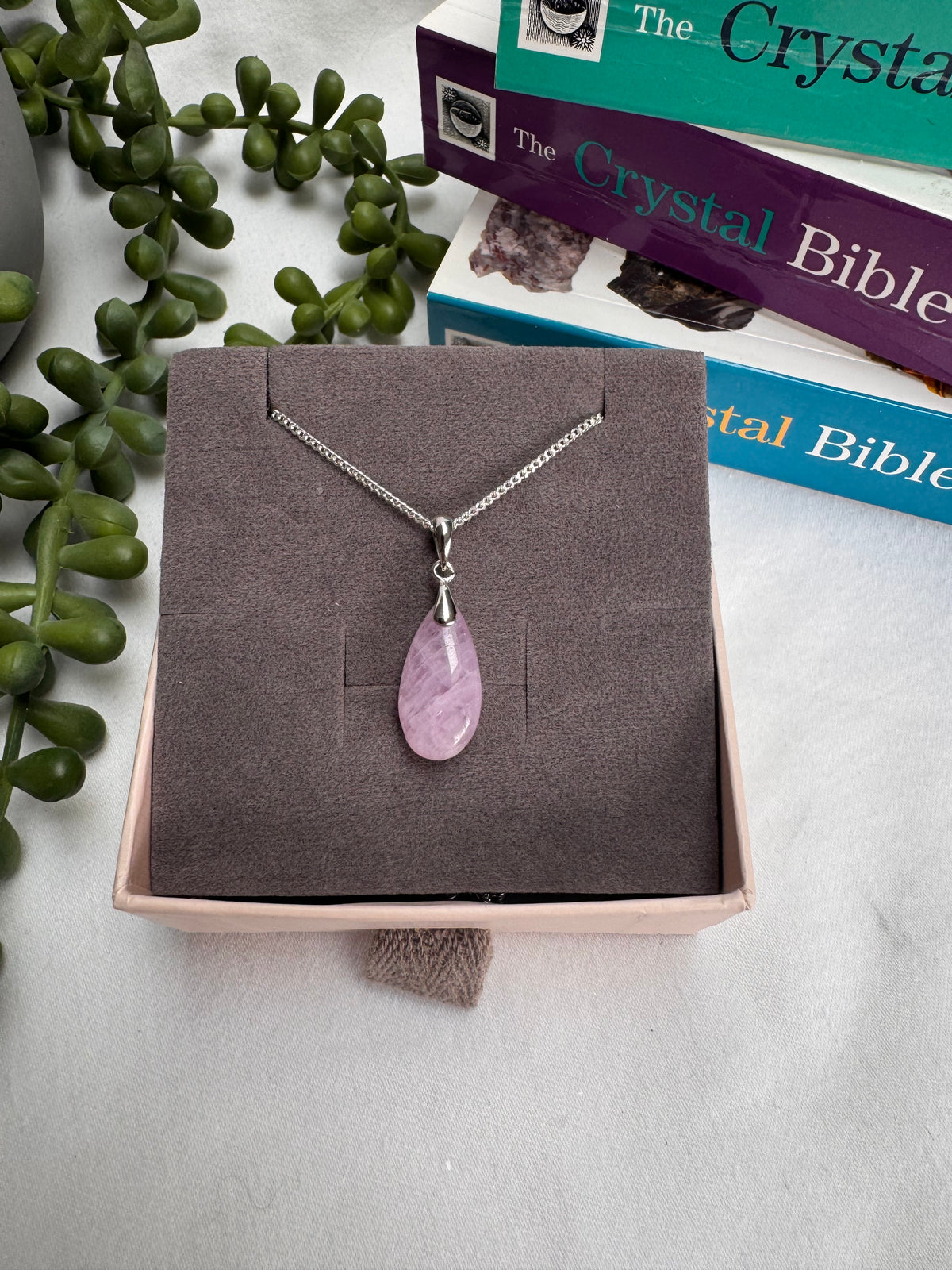 Kunzite Drop Sterling Silver Necklace | A+ Grade