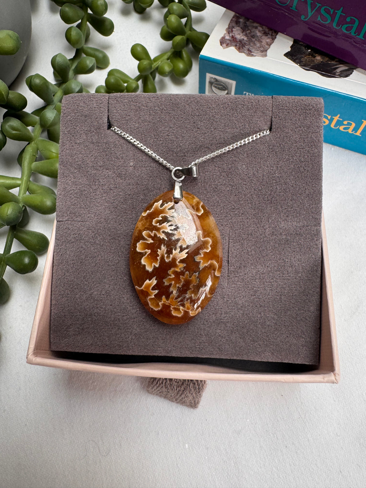 Ammonite Oval Sterling Silver Necklace