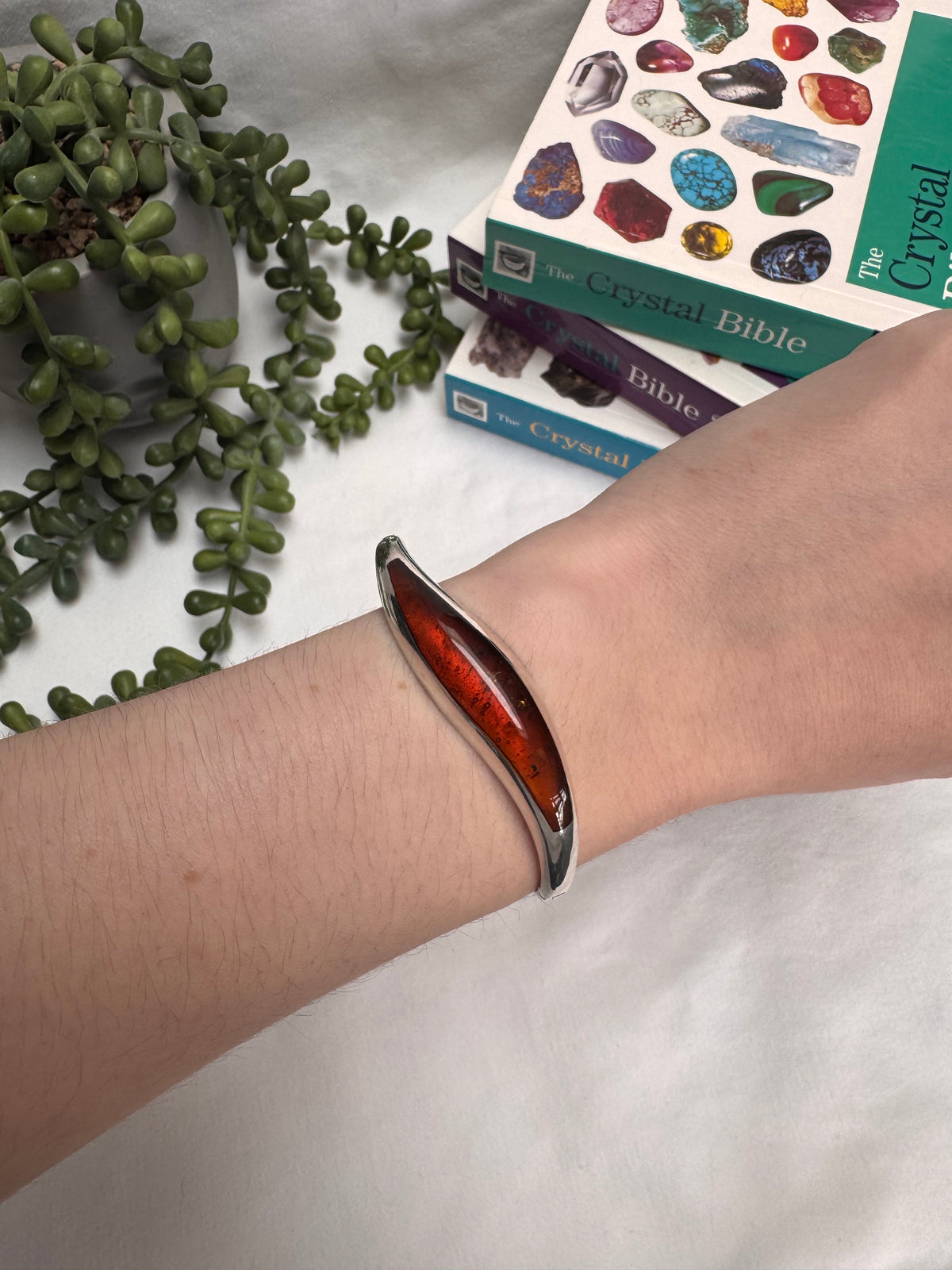 Amber Sterling Silver Bangle