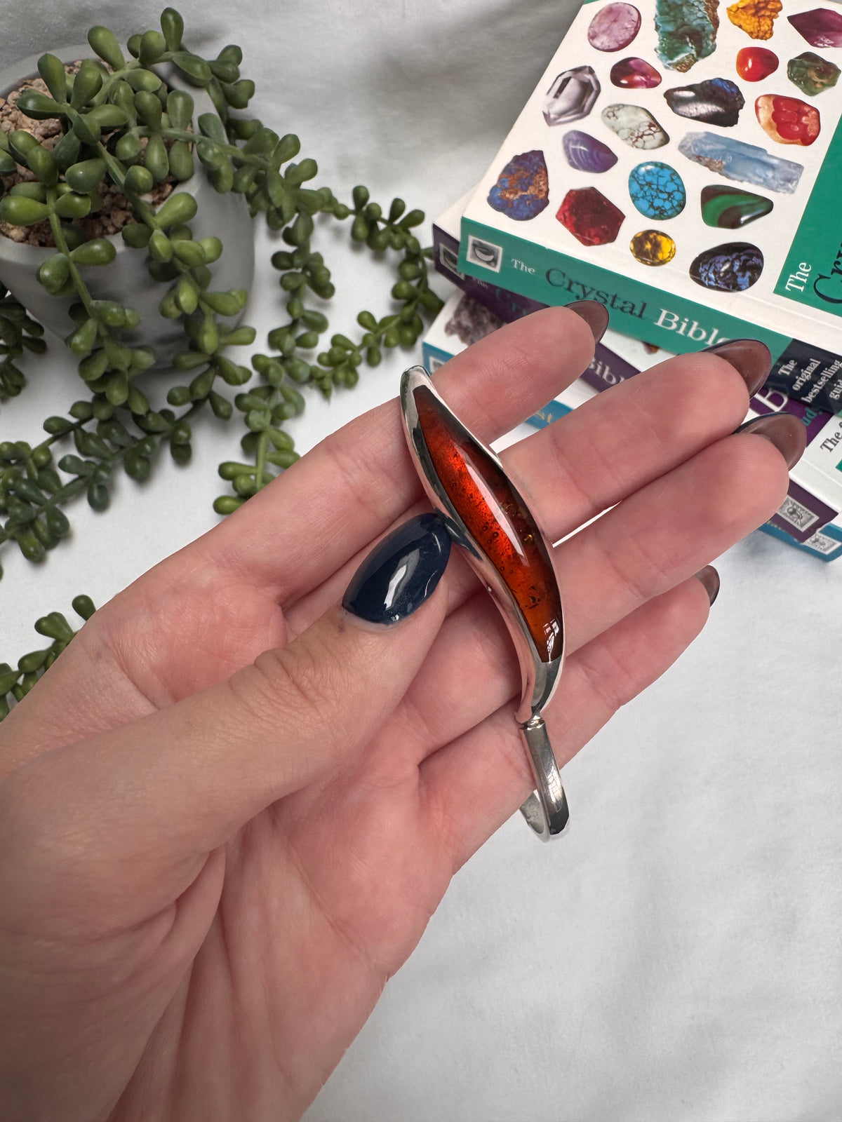 Amber Sterling Silver Bangle