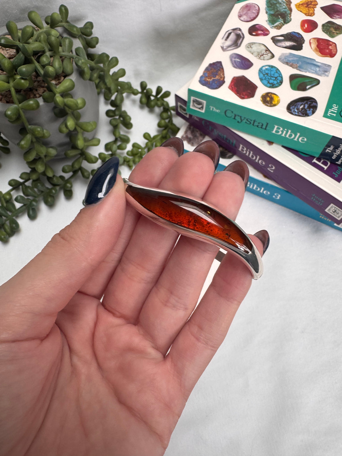 Amber Sterling Silver Bangle