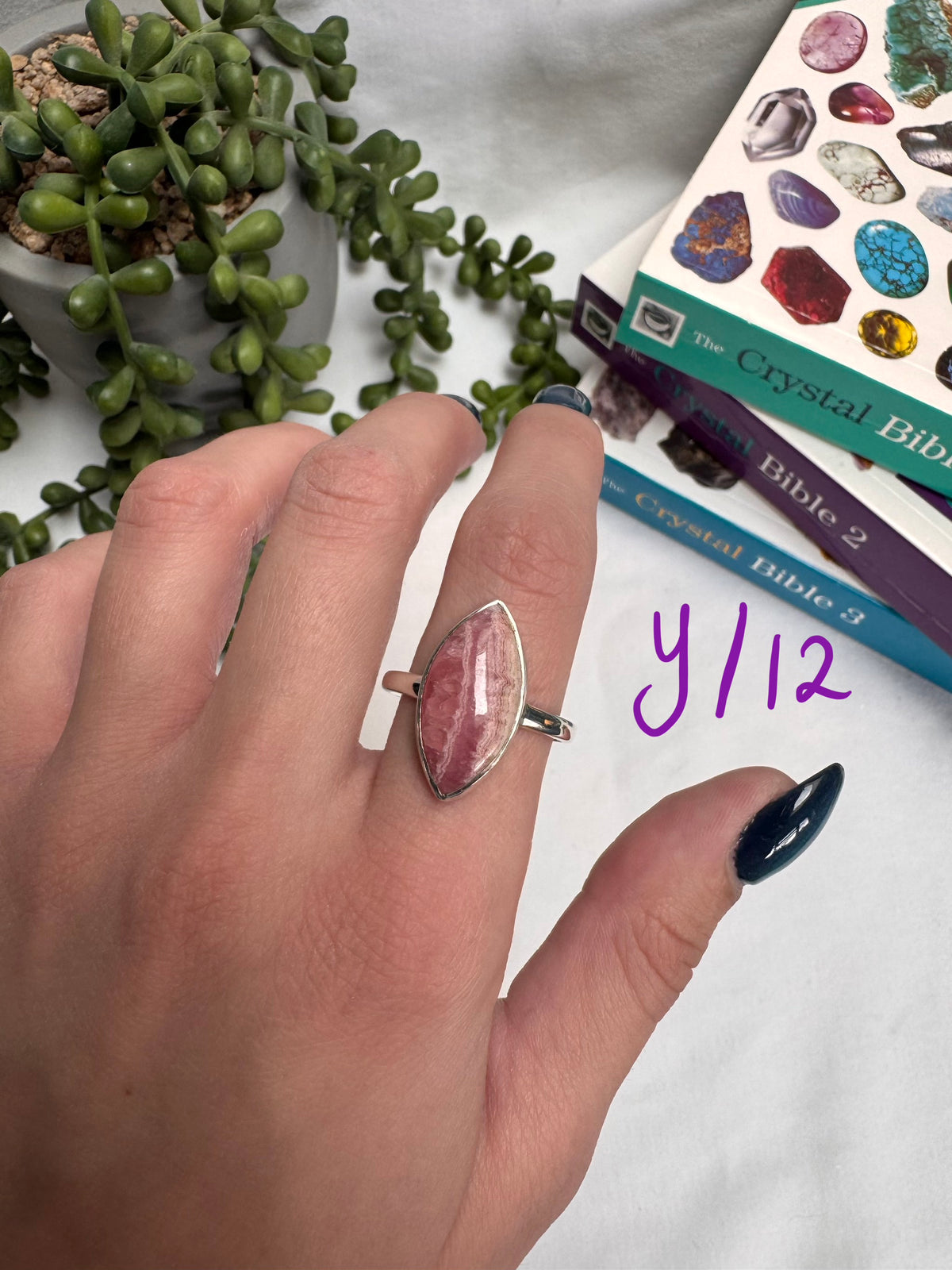 Rhodochrosite Sterling Silver Ring | Y | 12