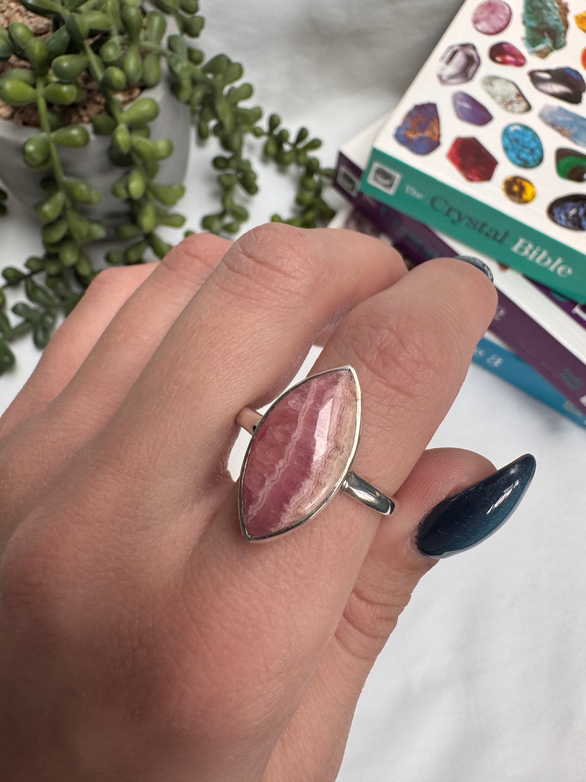 Rhodochrosite Sterling Silver Ring | Y | 12