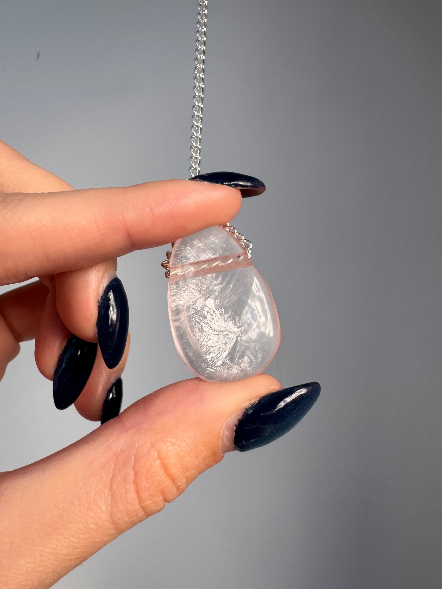 Fluorite + Rose Quartz Suncatcher | Handmade Crystal Wall Hanging