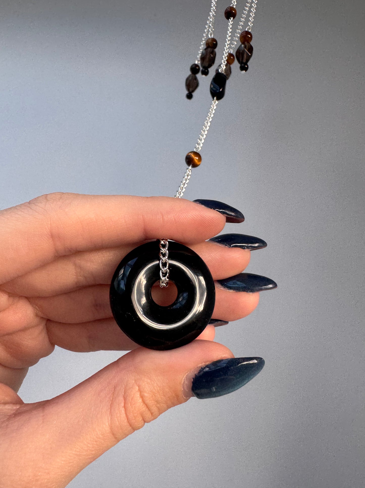 Tigers Eye + Agate Suncatcher | Handmade Crystal Wall Hanging