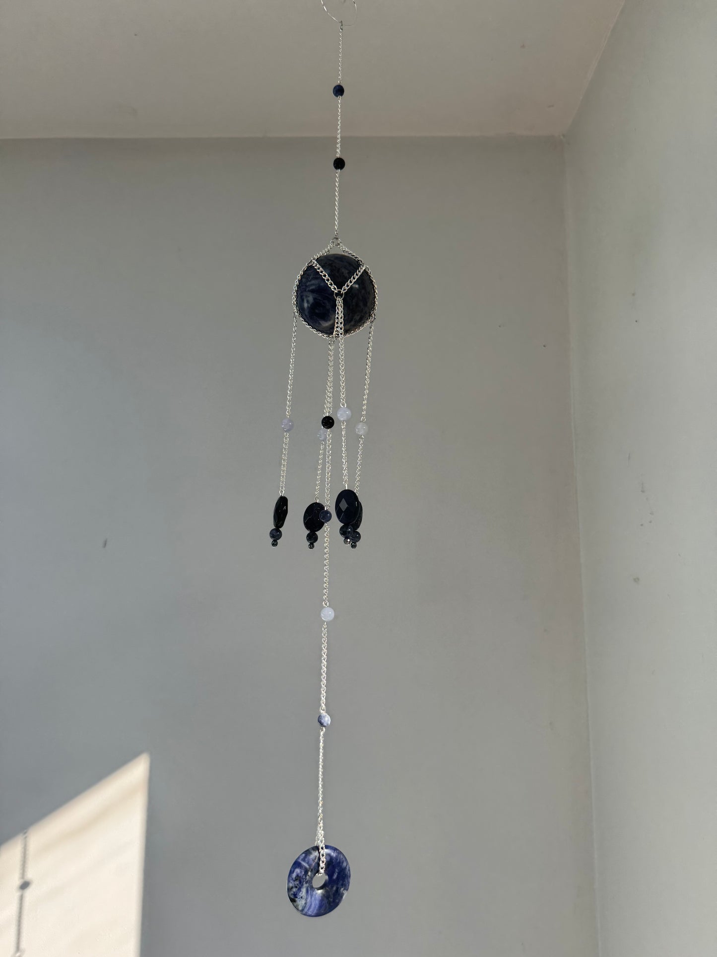 Sodalite Suncatcher | Handmade Crystal Wall Hanging