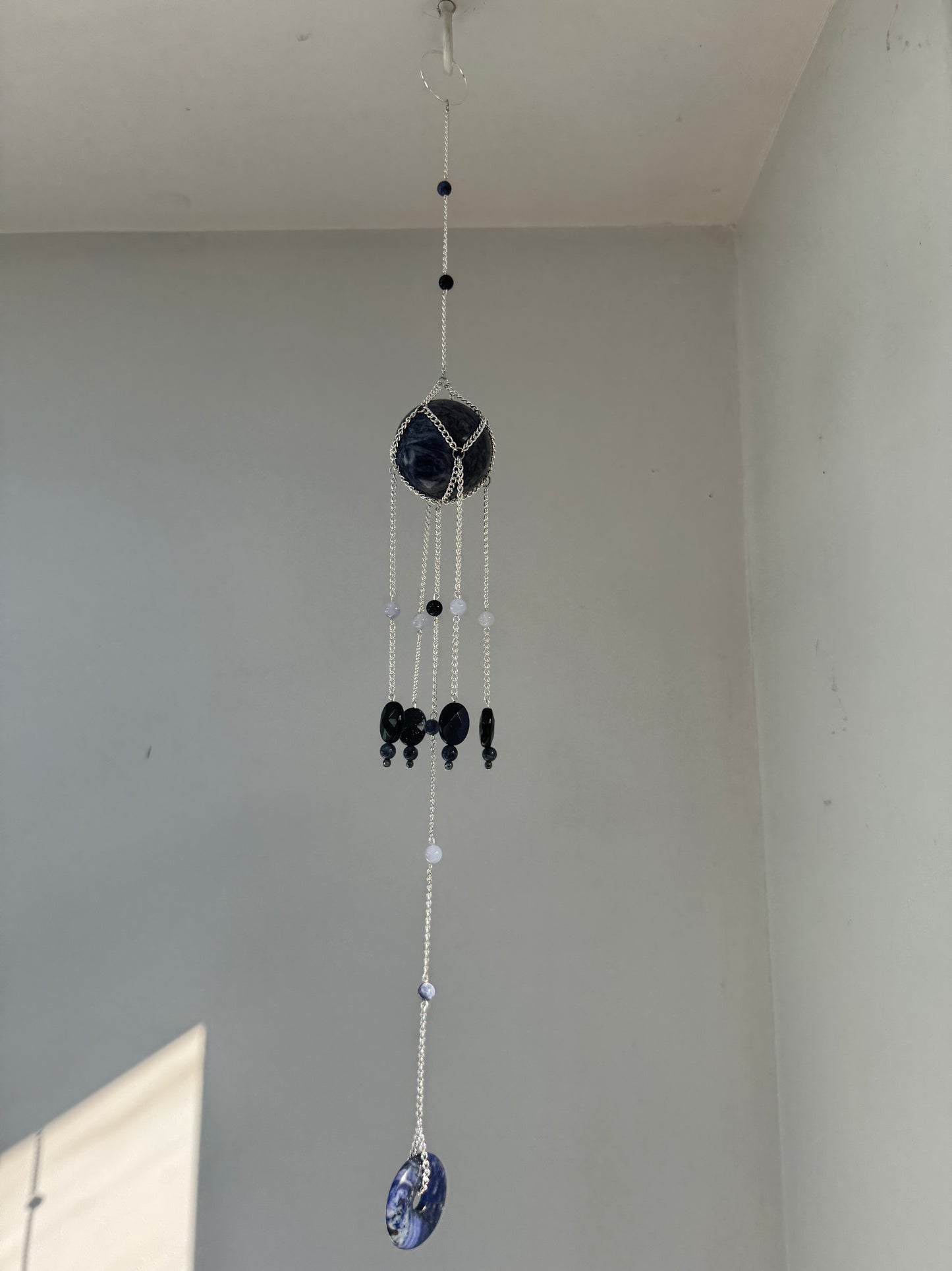 Sodalite Suncatcher | Handmade Crystal Wall Hanging