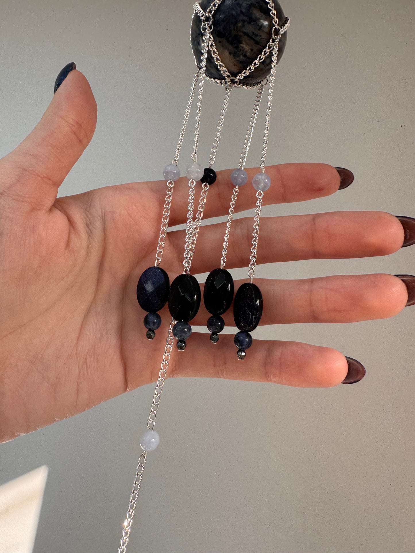 Sodalite Suncatcher | Handmade Crystal Wall Hanging