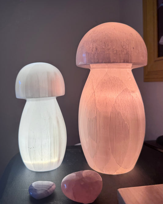 Selenite Mushroom Lamps