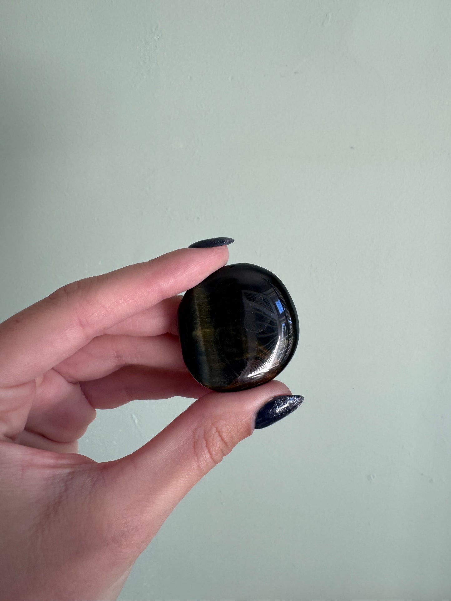 Rehomed Blue Tigers Eye Palmstone