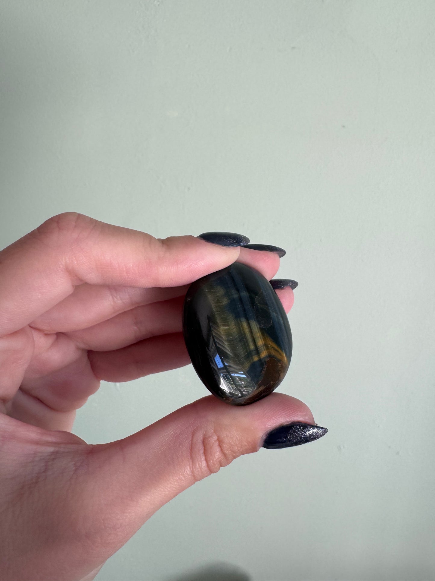 Rehomed Blue Tigers Eye Palmstone