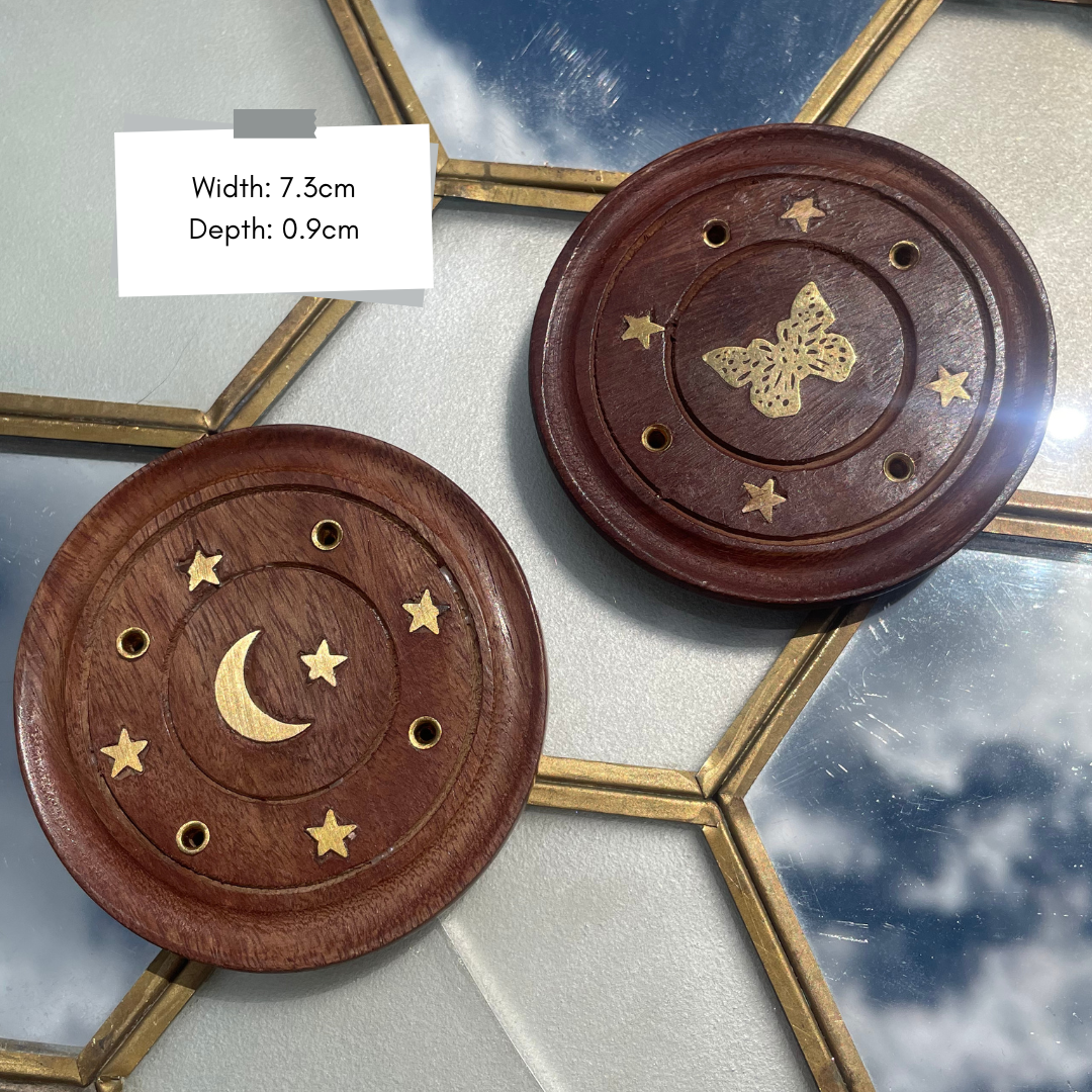 Round Incense Holders | Butterfly | Moon | 4 Holes for Incense Sticks