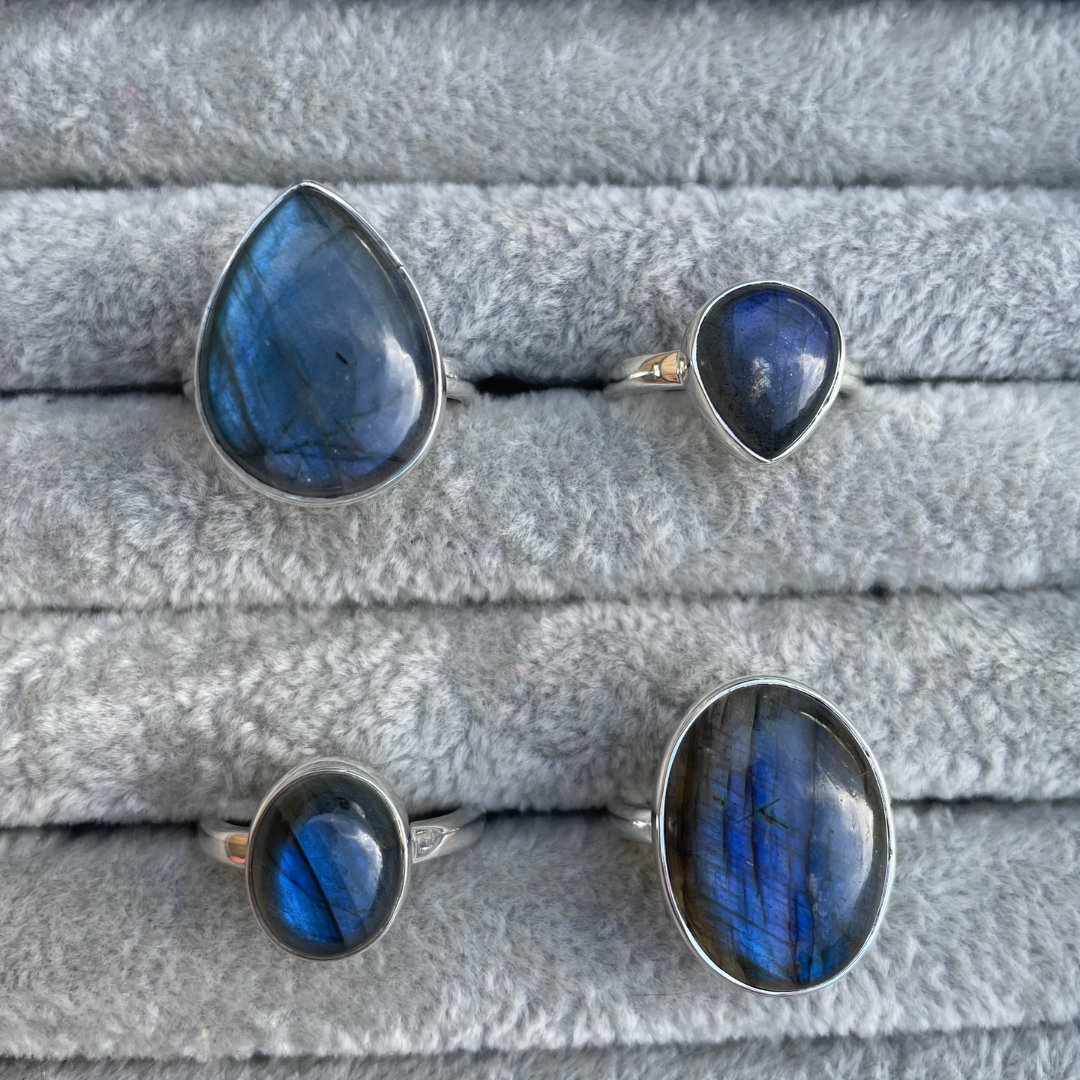 Labradorite Sterling Silver Rings | N, P, Q