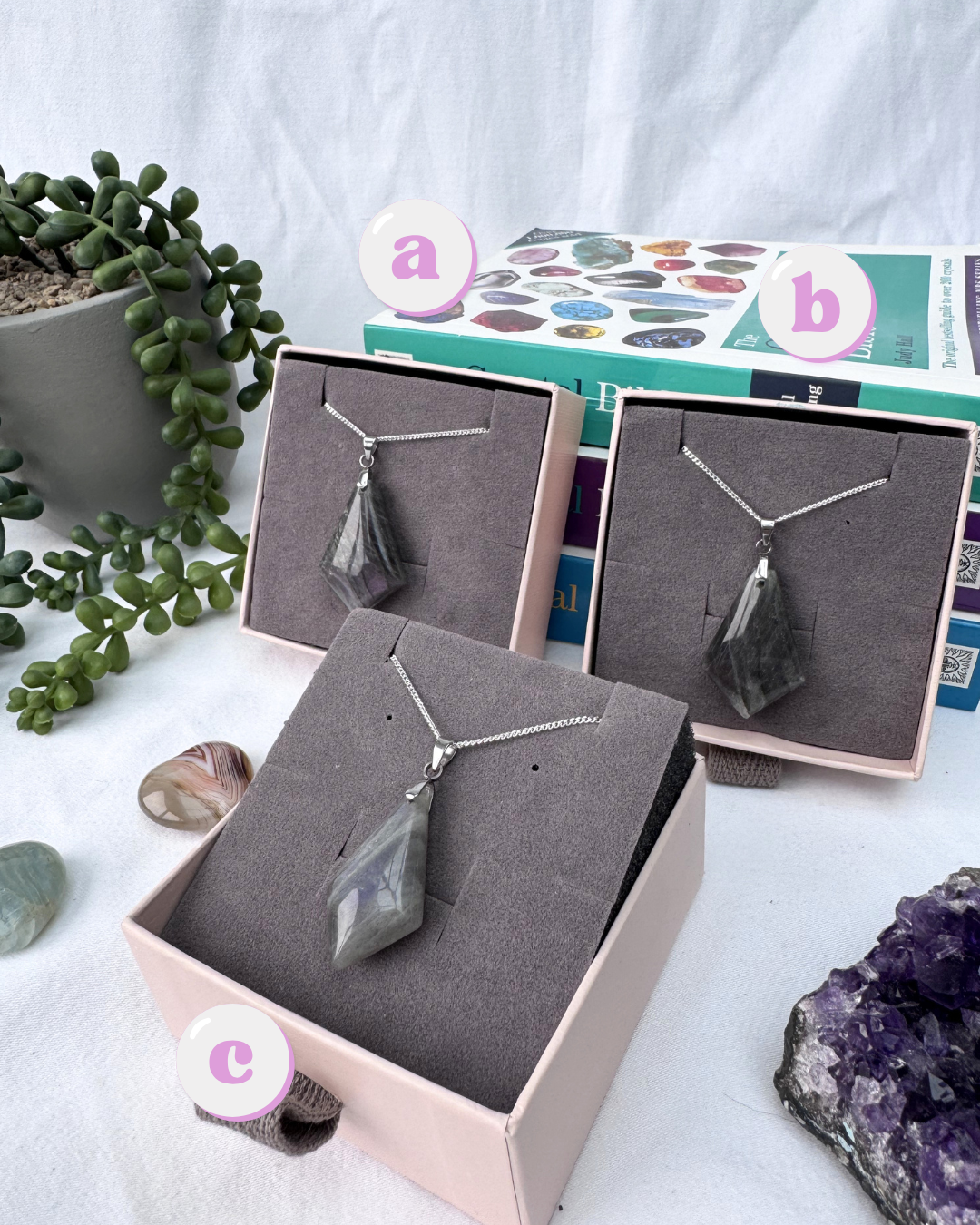 Labradorite Kite Sterling Silver Necklaces