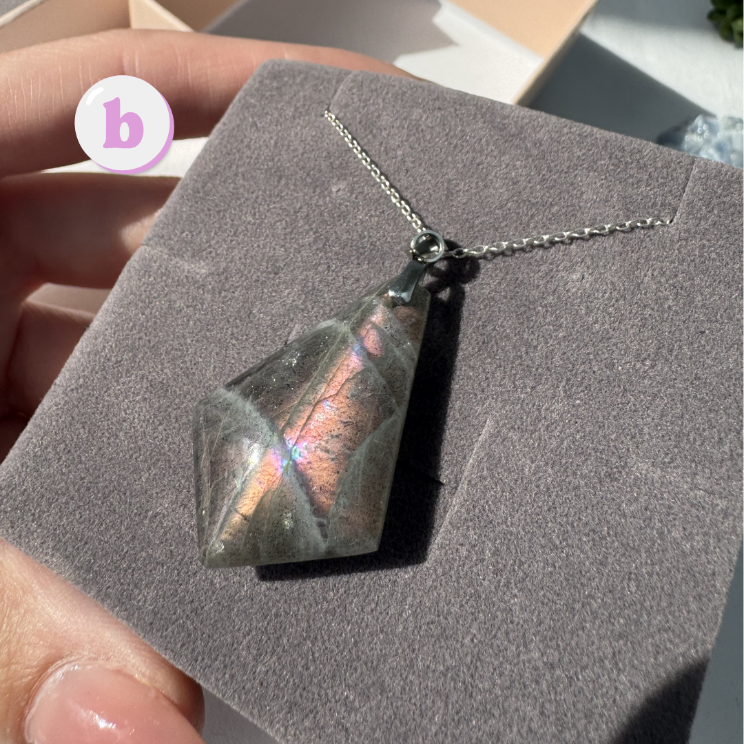 Labradorite Kite Sterling Silver Necklaces