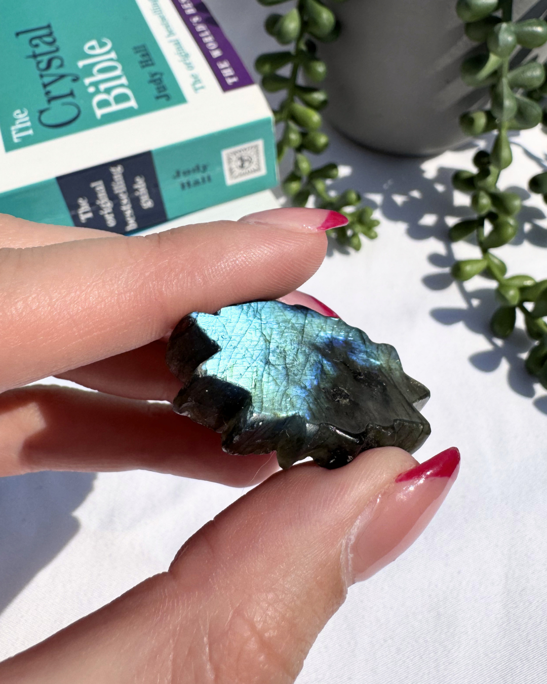Labradorite AA Grade Lotus Flower Carving
