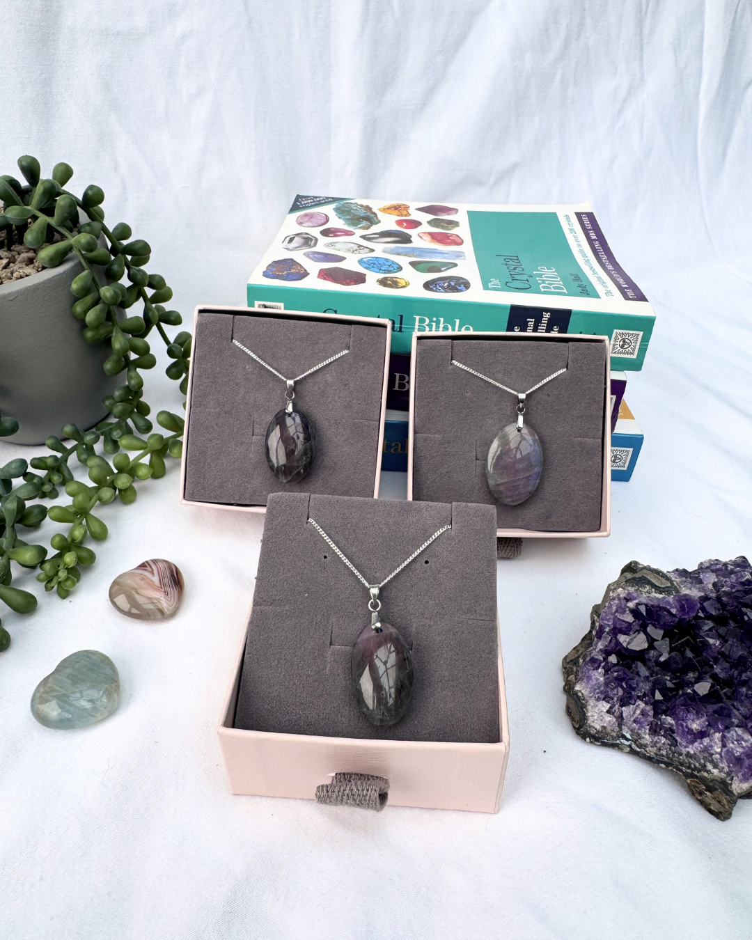 Labradorite Oval Sterling Silver Necklaces