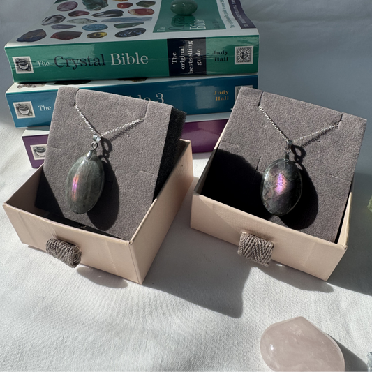 Labradorite Oval Sterling Silver Necklaces