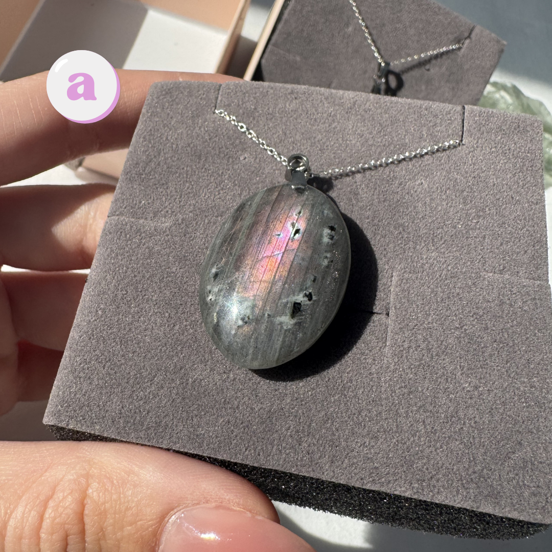 Labradorite Oval Sterling Silver Necklaces