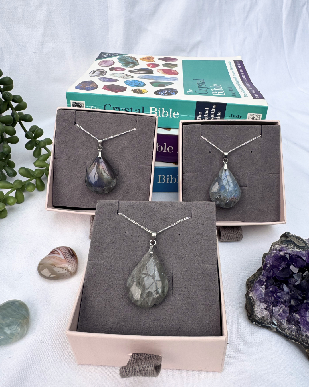 Labradorite Teardrop Sterling Silver Necklaces