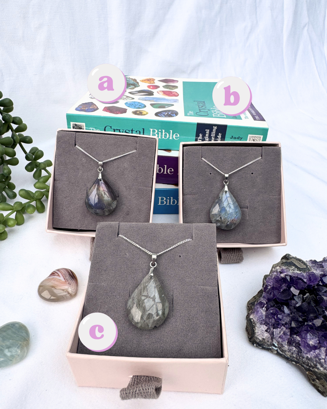 Labradorite Teardrop Sterling Silver Necklaces
