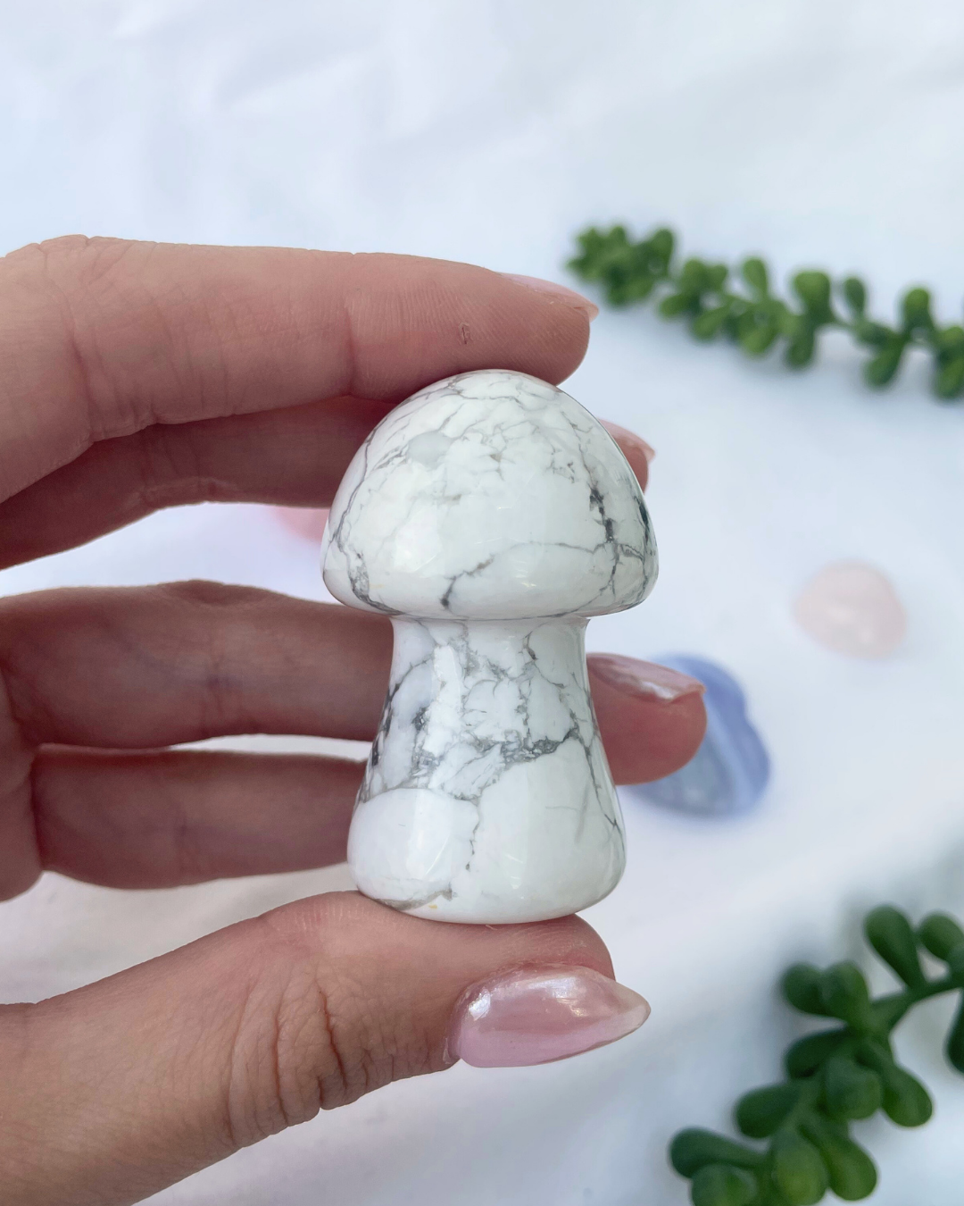 Large Mushrooms | Rose Quartz + Howlite