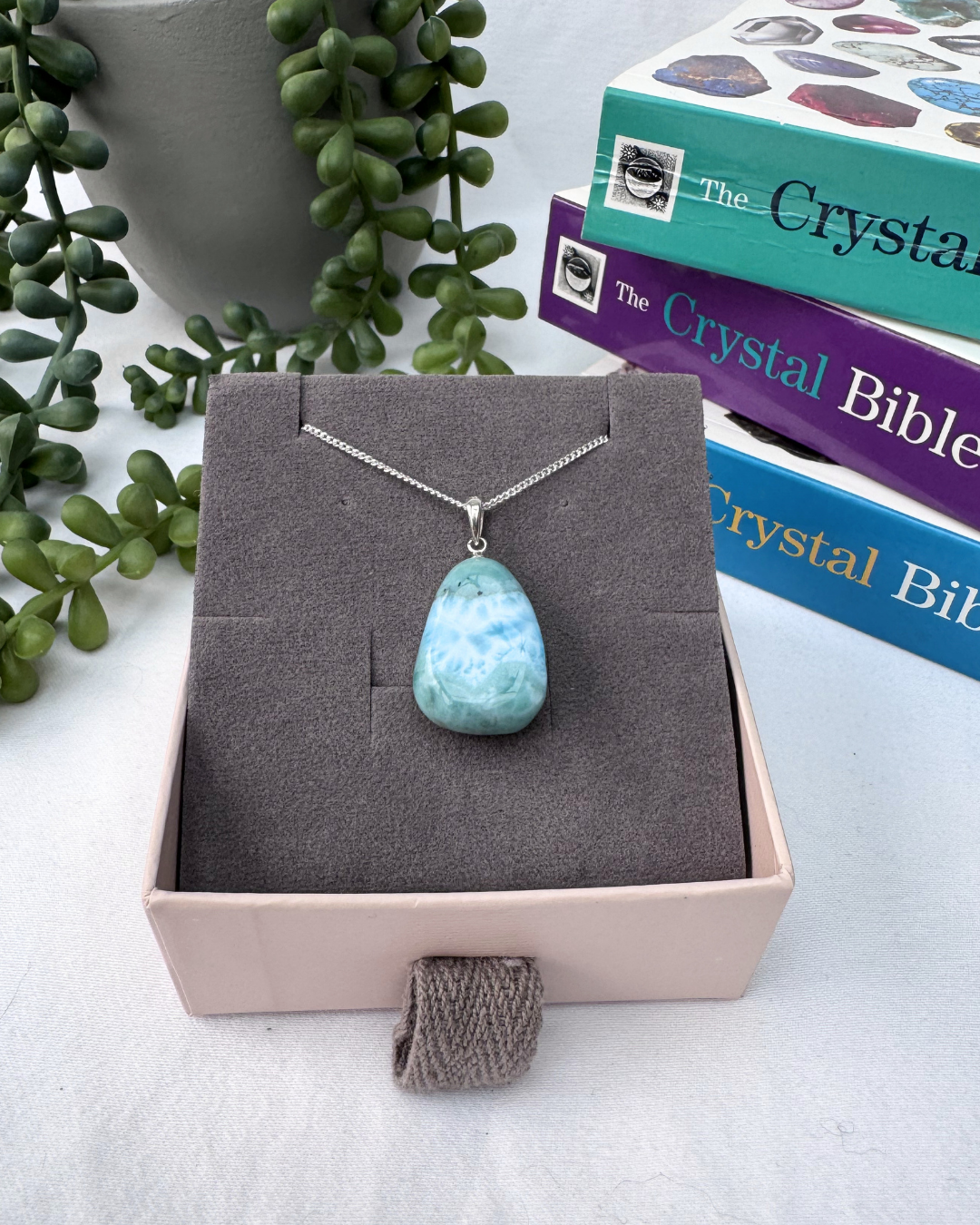 Larimar Drop Sterling Silver Necklace
