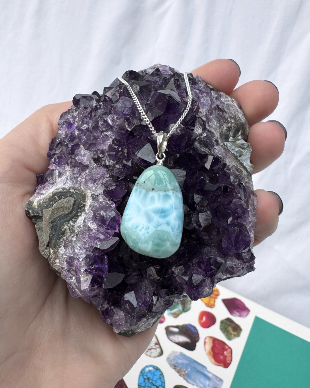 Larimar Drop Sterling Silver Necklace