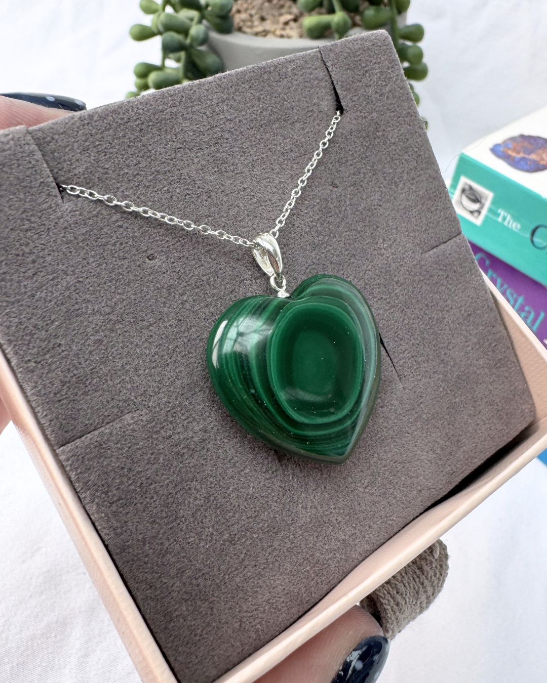 Reserved | Malachite A Grade Heart Sterling Silver Necklace