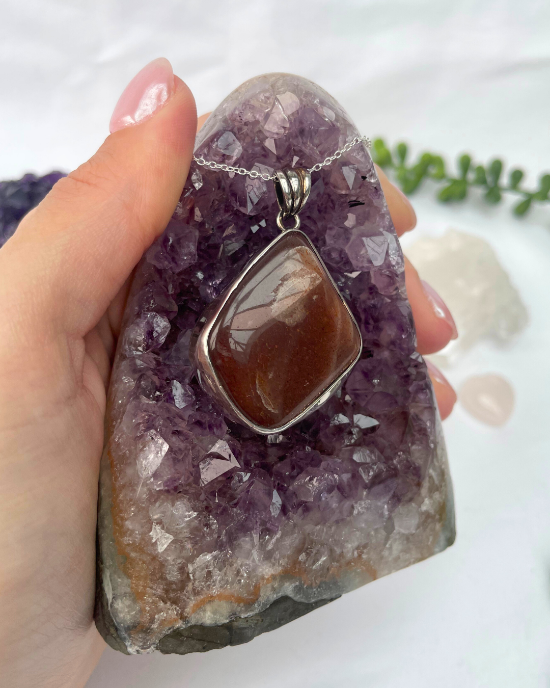 Moonstone Necklace | Sterling Silver Pendant + 18 Inch Sterling Silver Chain