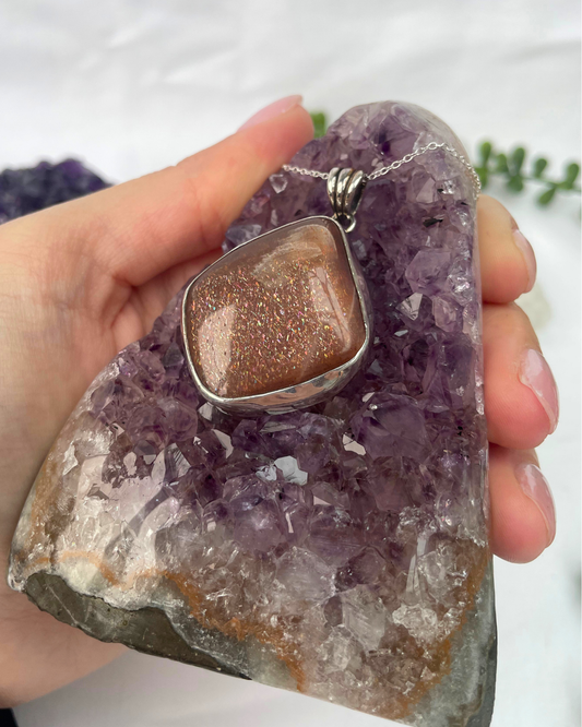 Moonstone Necklace | Sterling Silver Pendant + 18 Inch Sterling Silver Chain