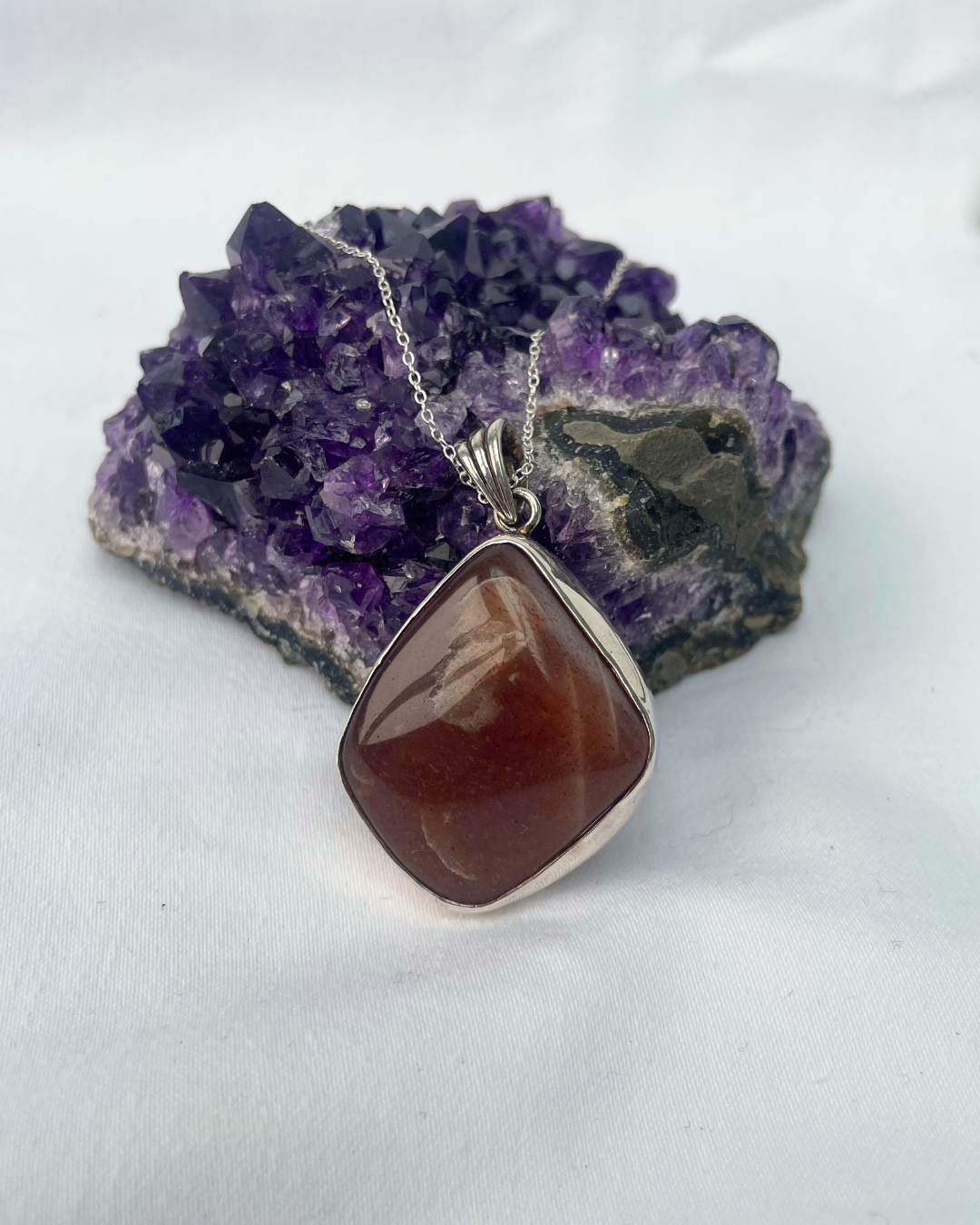 Moonstone Necklace | Sterling Silver Pendant + 18 Inch Sterling Silver Chain