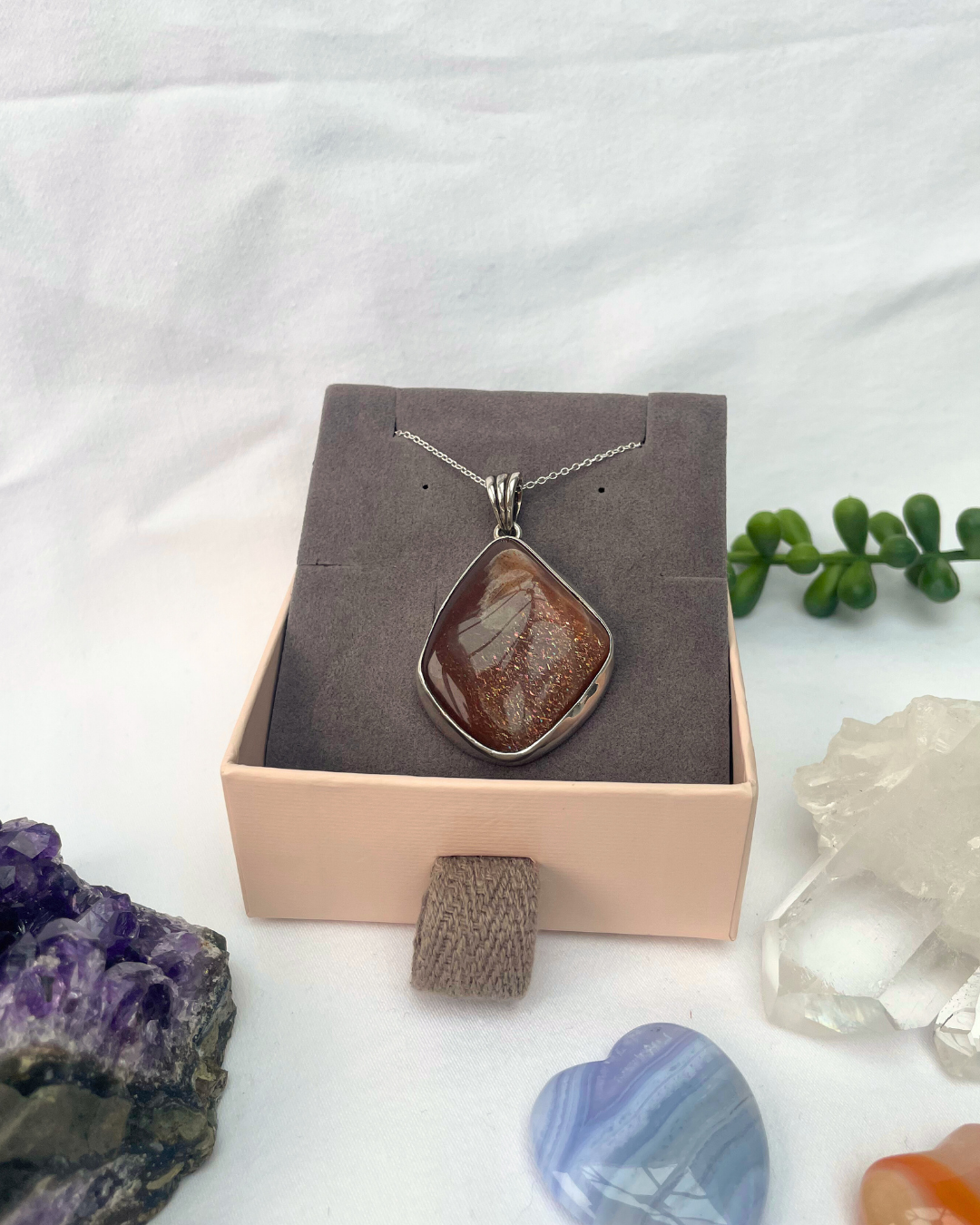 Moonstone Necklace | Sterling Silver Pendant + 18 Inch Sterling Silver Chain