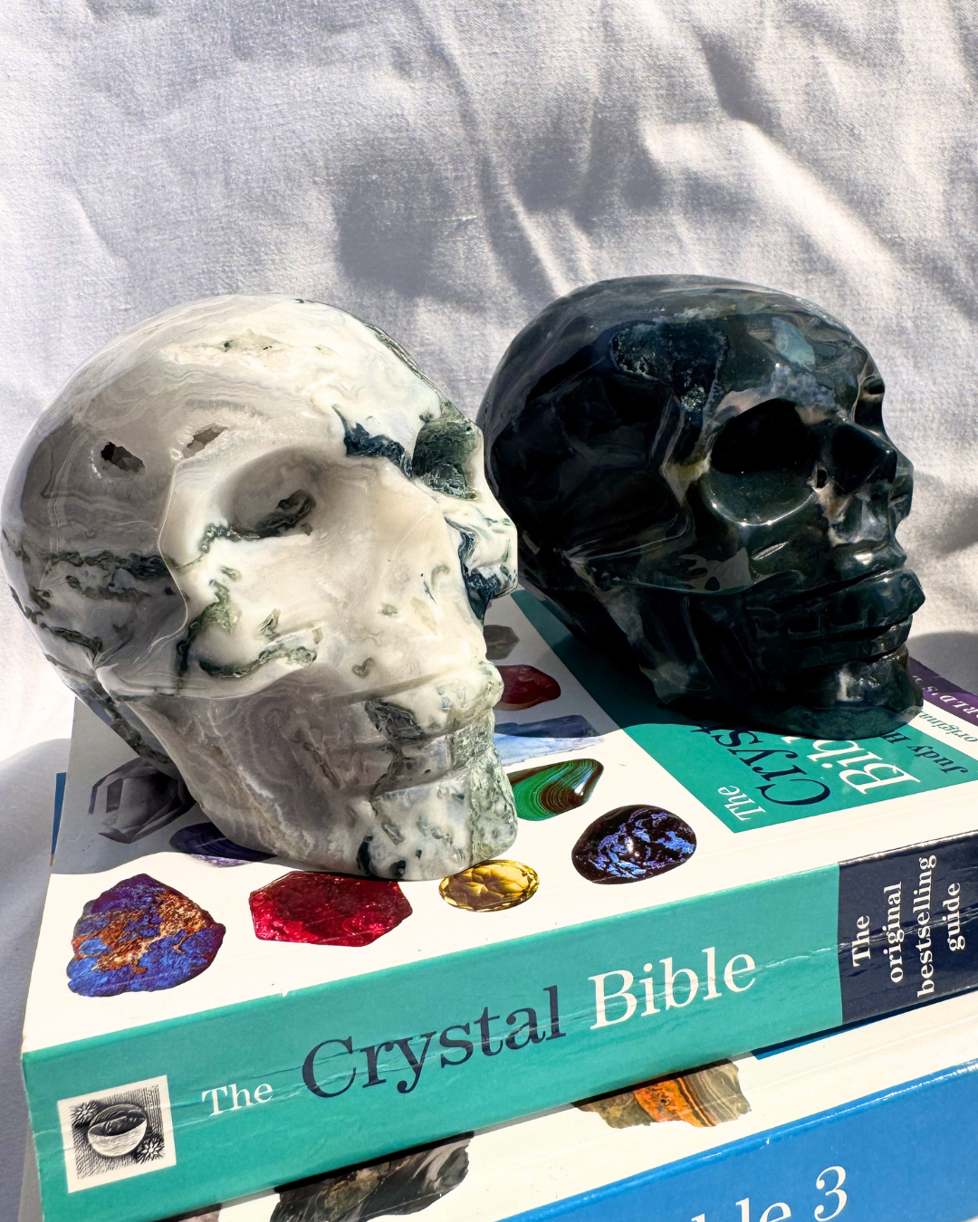Moss Agate Large Skulls